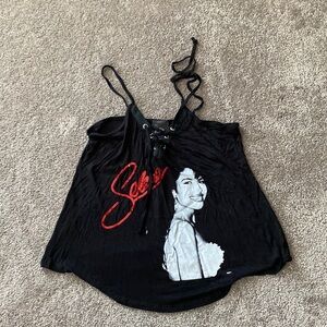 Selena Graphic Lace-Up Camisole Top SIZE S